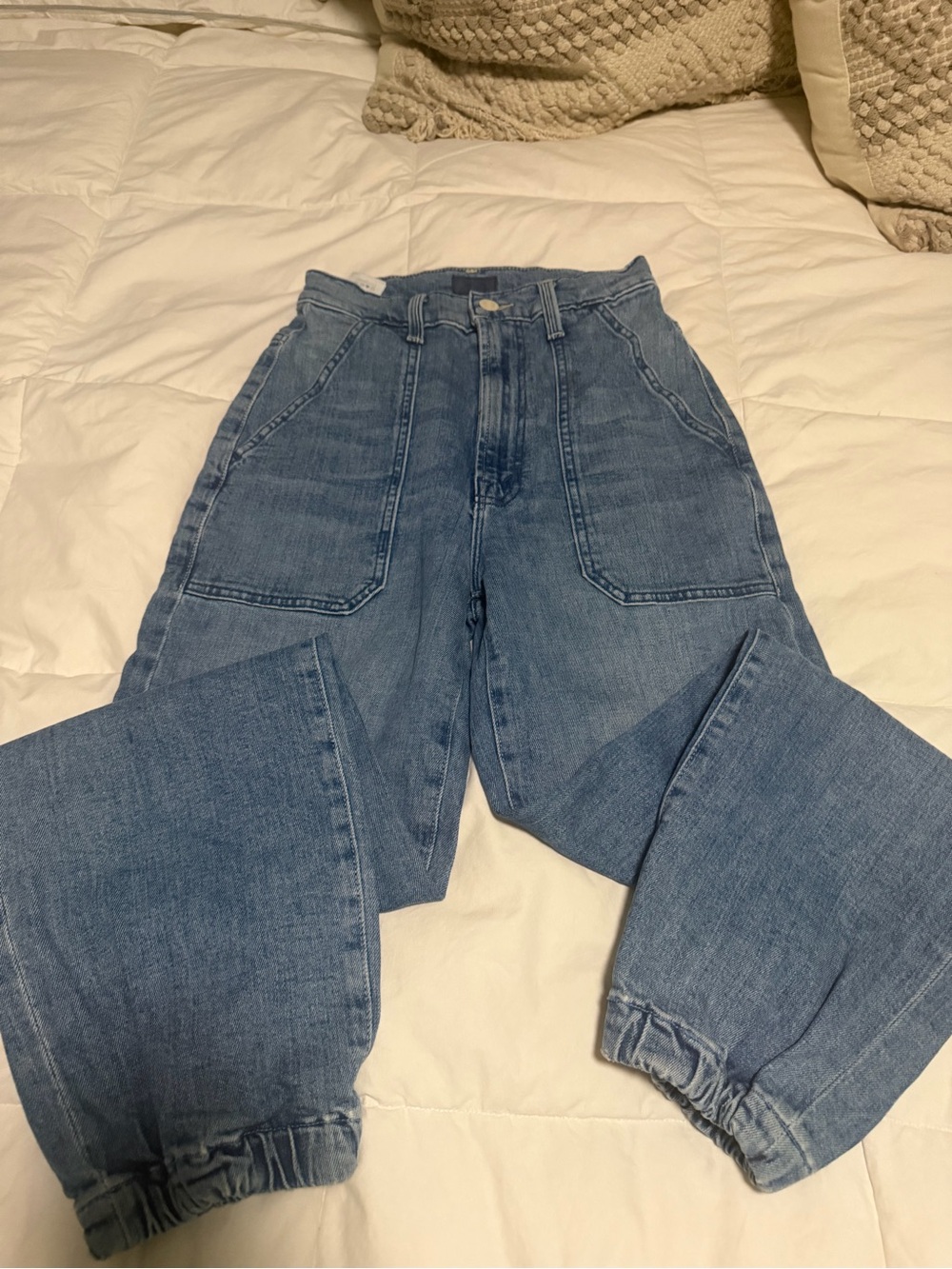 MOTHER High-Rise Light Blue Denim Jeans
